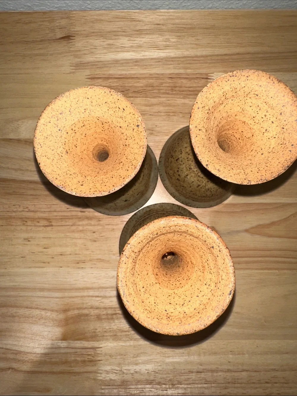 Vintage Mid-Century Studio Pottery Stoneware Wine Goblets / Chalices - Set of 3